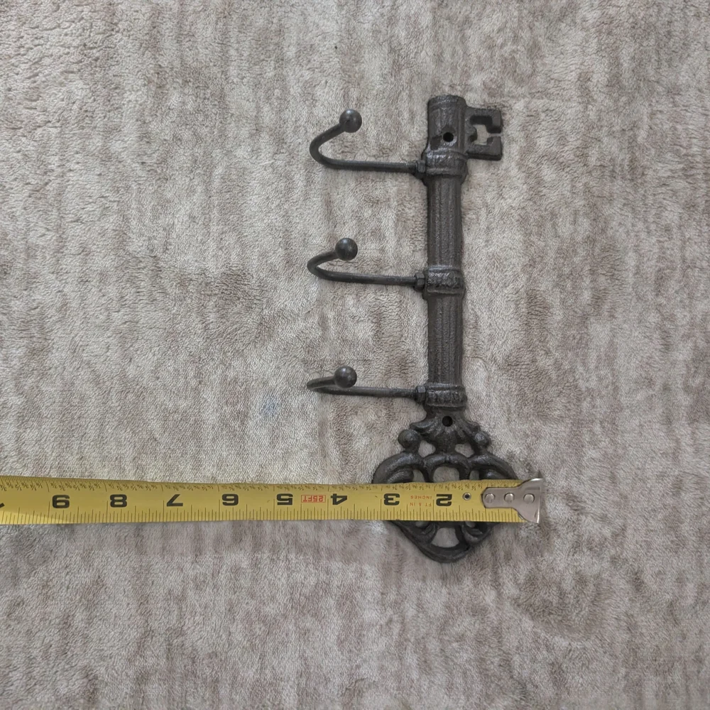 Vintage Key Shaped Wall Hook in Black